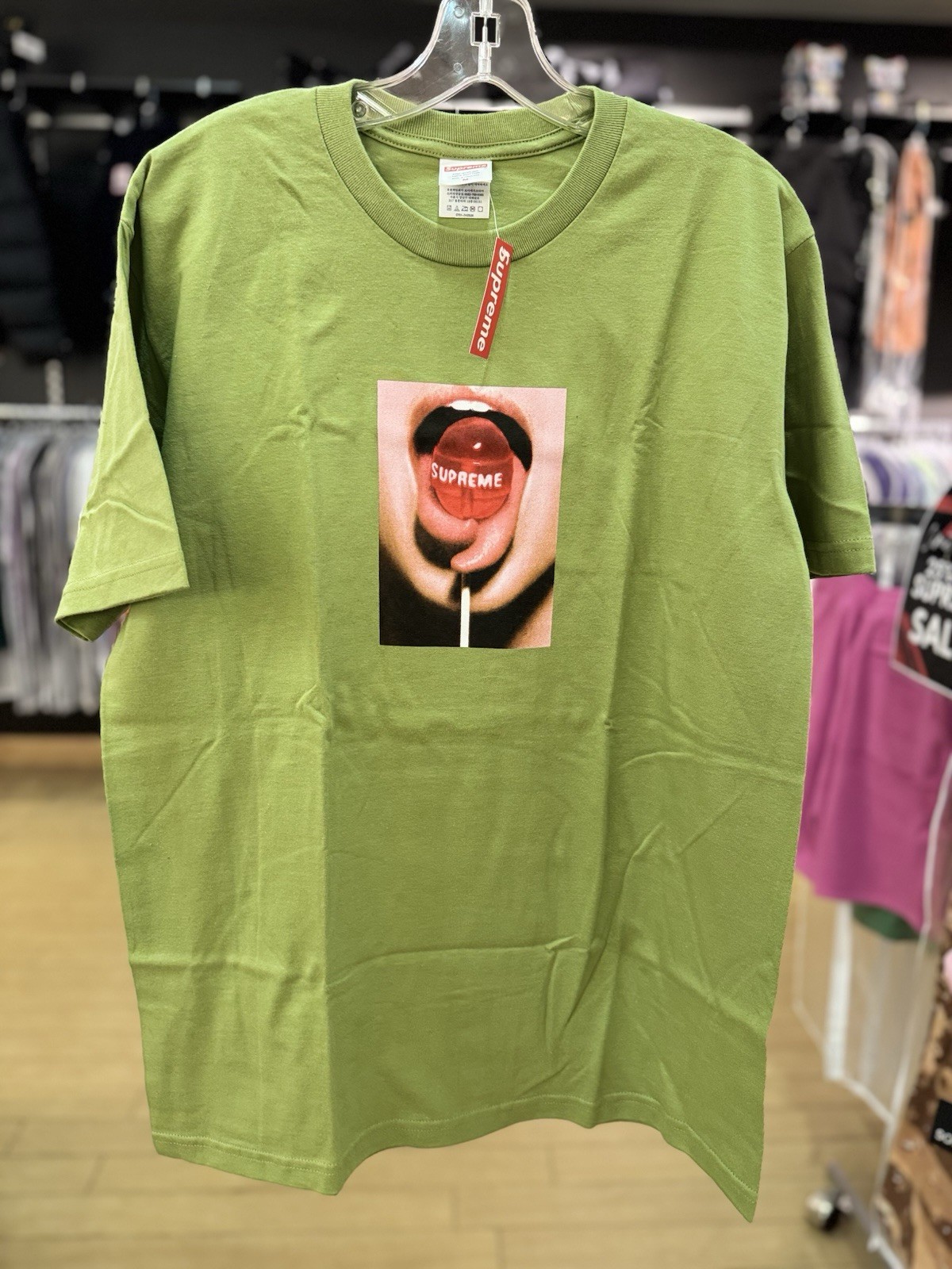 Vintage Supreme Lollipop Shirt Size M Limited Moss Color 100% Authentic Fw24