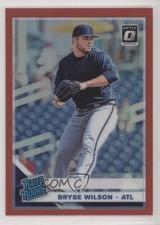 2019 Panini Donruss Optic Rated Rookies Red Prizm 27/60 Bryse Wilson #61 fo7