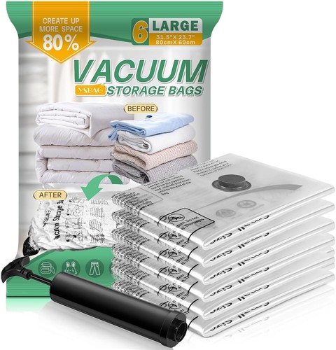 Vacuum Seal Bags for Clothing - Vacuum Storage Bags with Hand Pump, Space Saver - Picture 17 of 19