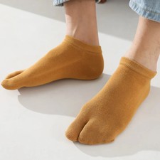 5 Pairs Couple Two Toe Tabi Socks Men Women Pure Cotton Breathable Solid 2 Finge