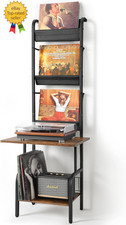 Record Player Stand with Vinyl Storage, Record Player Table with Vinyl Record St
