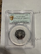 1999 $25 American Platinum Eagle 1/4 Oz Platinum MS69 40th Label 2440.12 per troy oz