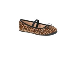 Wonder Nation SZ 8 Toddler Girls Bow Ballet Flat Cheetah Print, NEW With Tags