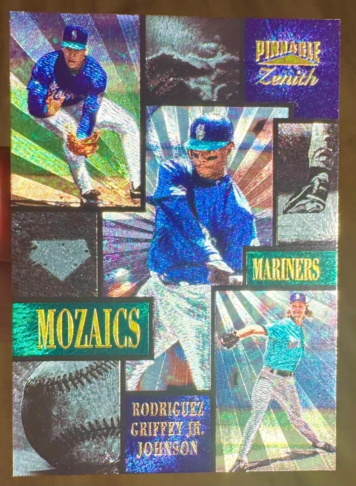 肯·格里菲 JR + 兰迪·约翰逊 + 亚历克斯·罗德里格斯 美丽!  1996 Pinnacle MOZAIC — 第 3/3 张图片