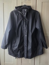 Womens Plus Size Rubberised Jacket, Black, UK 20