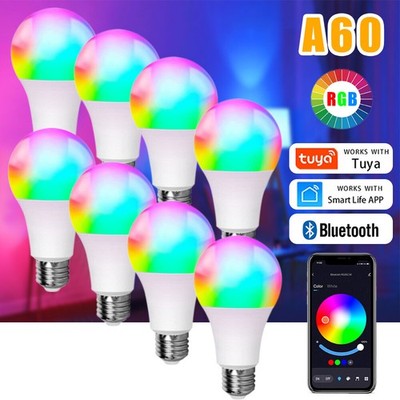 1-8 Pack Tuya Dimmable Smart Life RGB LED Light Bulbs Lamp  110V