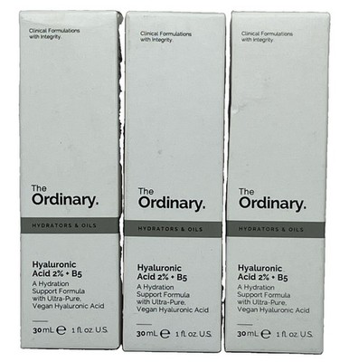 3 The Ordinary Hyaluronic Acid 2% B5 Clinical Face Formula Hydrating Serum Vegan