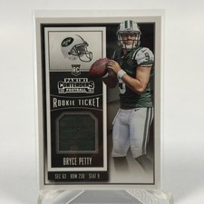 2015 Panini Contenders Rookie Ticket Swatches Bryce Petty #RTS-BP MEM RC NM Card. rookie card picture