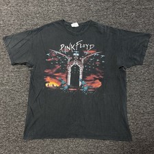 Vintage 90s Pink Floyd The Wall Rock Band Tour Faded Black T-Shirt Mens Sz XL