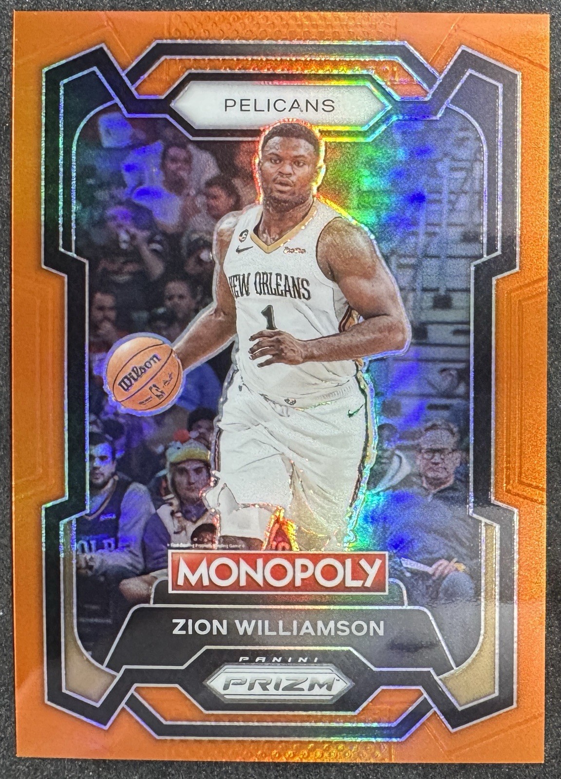 2023-24 Zion Williamson Panini Prizm Monopoly Orange Prizm /124 #55