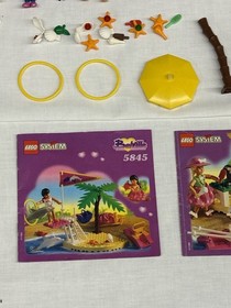 Lego Belville 5845 5841 Beach Island Dolphins Figures Set Bundle Vintage