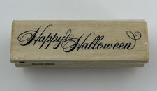 Craftsmart Happy Halloween Wood Mount Rubber Stamp