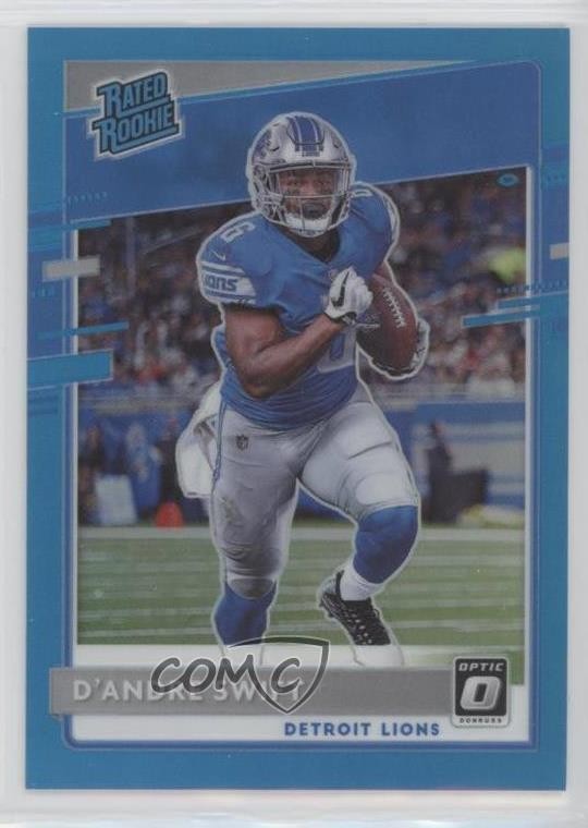 2020 Panini Donruss Optic Rated Rookies Aqua Prizm /299 D'Andre Swift #159 0b8z