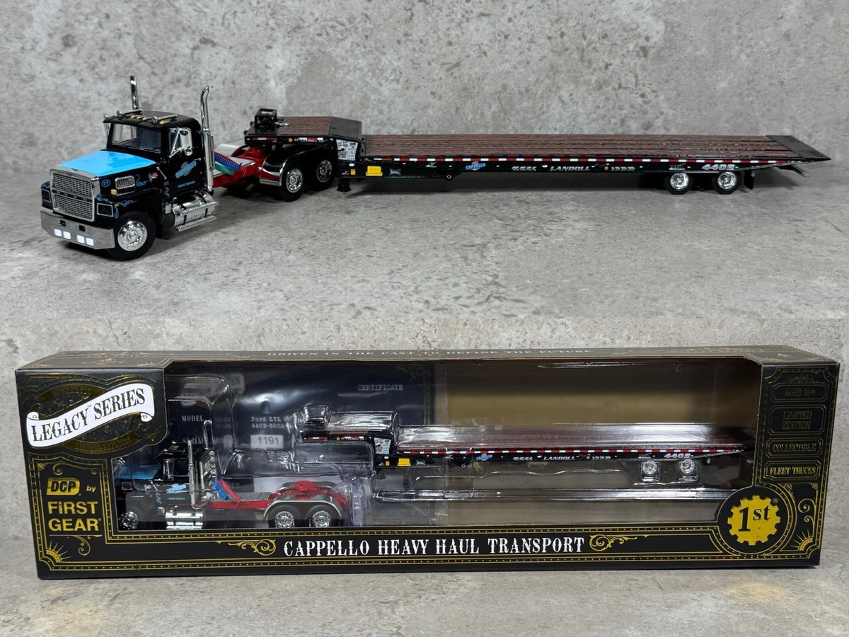 1/64 Ford LTL 9000 w/ Landoll 440B-50CA Traveling Axle Trailer