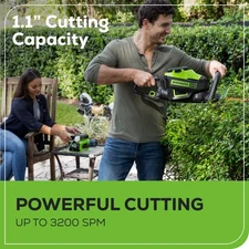 Greenworks 60V Brushless Cordless Hedge Trimmer, 26-Inch Dual-Action Blades,