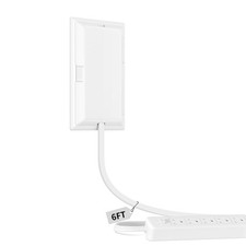 Flat Plug Extension Cord 6FT with Outlet Cover, Outlet Concealer Kit with Fla...