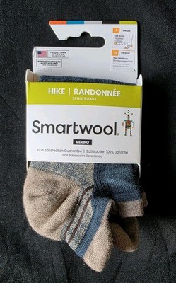 SMARTWOOL MEN HIKE LOW ANKLE TARGETED CUSHION SOCKS BLUE SZ L#SW003106-NWT