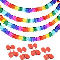 Hcrxvv Bunt Girlanden(4 * 3M) Papier Girlande Geburtstag Regenbogen Dekoration,