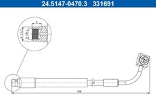 ATE Bremsschlauch 24.5147-0470.3 M10x1,5 für OPEL MOKKA J13 _76 4x4 LPG CDTI AWD