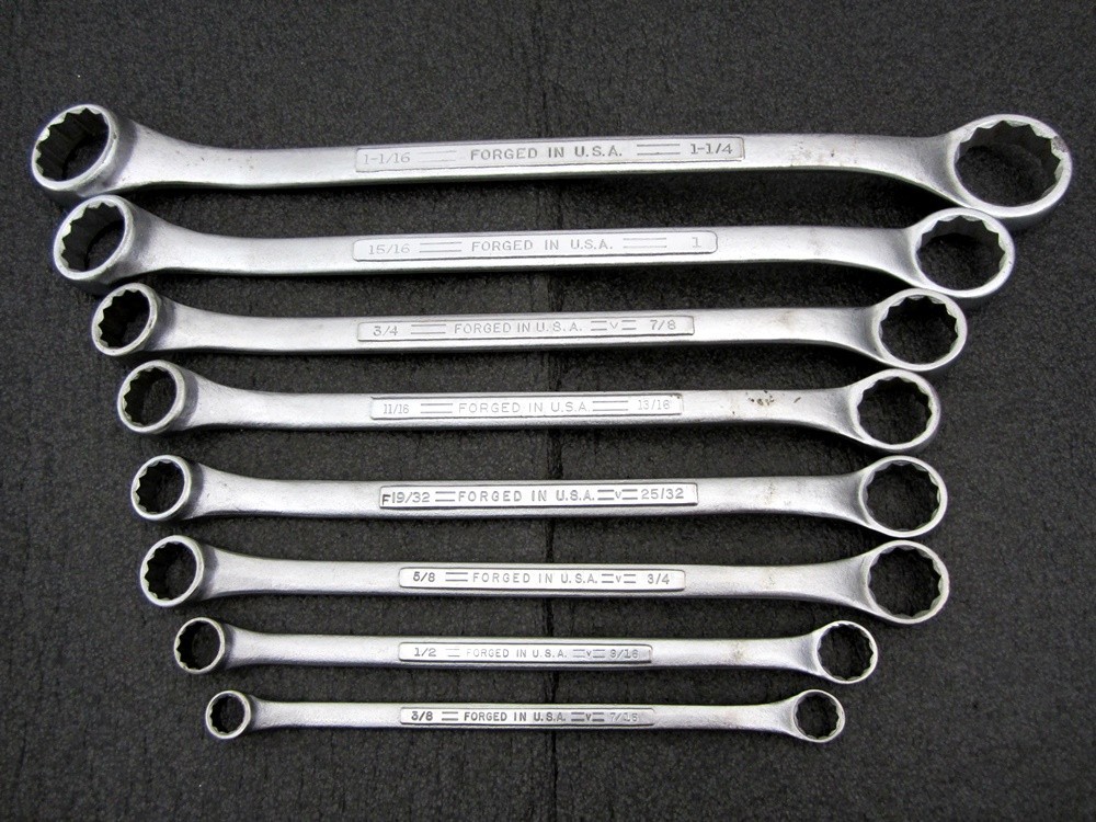 Vintage Craftsman 8pc SAE Box End Offset Wrench Set 3/8" to 1-1/4" USA