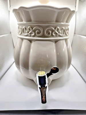Celebrating Home Stoneware Collection Ceramic Beverage Dispenser for Hot or Cold