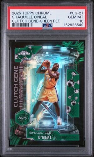 2025 Topps Chrome Shaquille O'Neal Refractors Green (PSA 10)