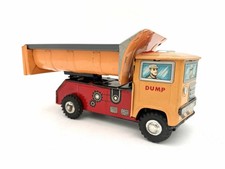 Vintage Japan Tin Friction Dump Truck Working Dump Bed 1962 Toy