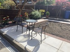 Garden Furniture Set Outdoor 3-piece Table And Chairs, Brown