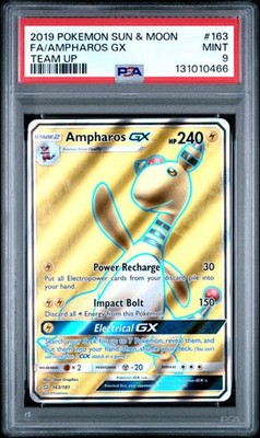 2019 POKEMON SUN & MOON TEAM UP #163 FULL ART/AMPHAROS GX PSA 9 | eBay
