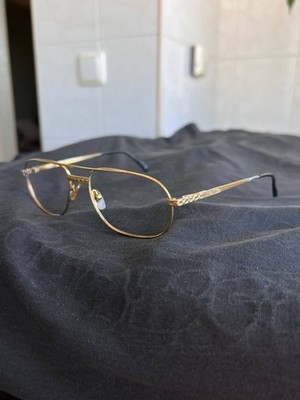 Vintage TIFFANY T396 Sunglasses Frame Italy 1990'S Gold Plated