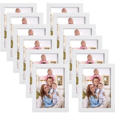 Weißer Bilderrahmen 13 x 18 cm, 12er Set, Modernes Design, Tisch/Wand, Geschenk