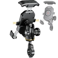 Anti-Theft Motorcycle Phone Mount Bike 1 Ball Phone Holder Handlebar Double S...