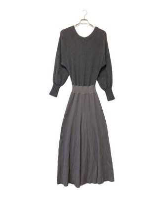LAGUNA MOON / (Laguna Moon) Raccoon Flare Knit Dress/ Gray/ Size: M