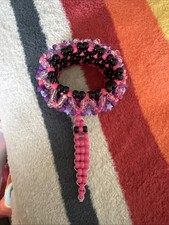 Handmade Kandi Cuff Bracelet Pink/purple Pony Beads - Rave Festival PLUR