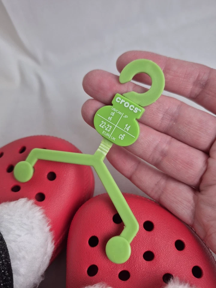 Nuevos Zuecos Crocs Clásicos Forrados Papá Noel Talla 6 Navidad Vacaciones Sin Cordones Niño Pequeño Foto 4 de 4