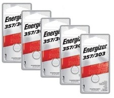 Energizer 357/303 Silver Oxide Coin Cell Batteries SR44SW 5 Pack USA SELLER