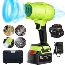 Electric Cordless Leaf Blower 38000RPM Handheld Leaf Blower w/2 Battery &Charger