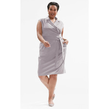 MM Lafleur Catherine 3.0 Dress Womens Size 16 Pale Mauve Wool Wrap NWT