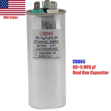 60 5 MFD F Dual Run AC Capacitor 370-440VAC 50/60Hz 5 HVAC 60/5 F