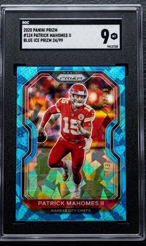 2020 Panini Prizm - Patrick Mahomes II #124 Blue Ice Prizm /99