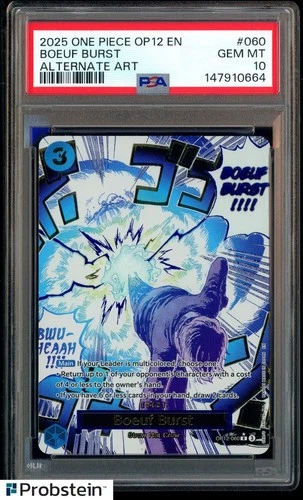 2025 One Piece OP12 EN Alternate Art #060 Boeuf Burst Sanji PSA 10 GEM MINT