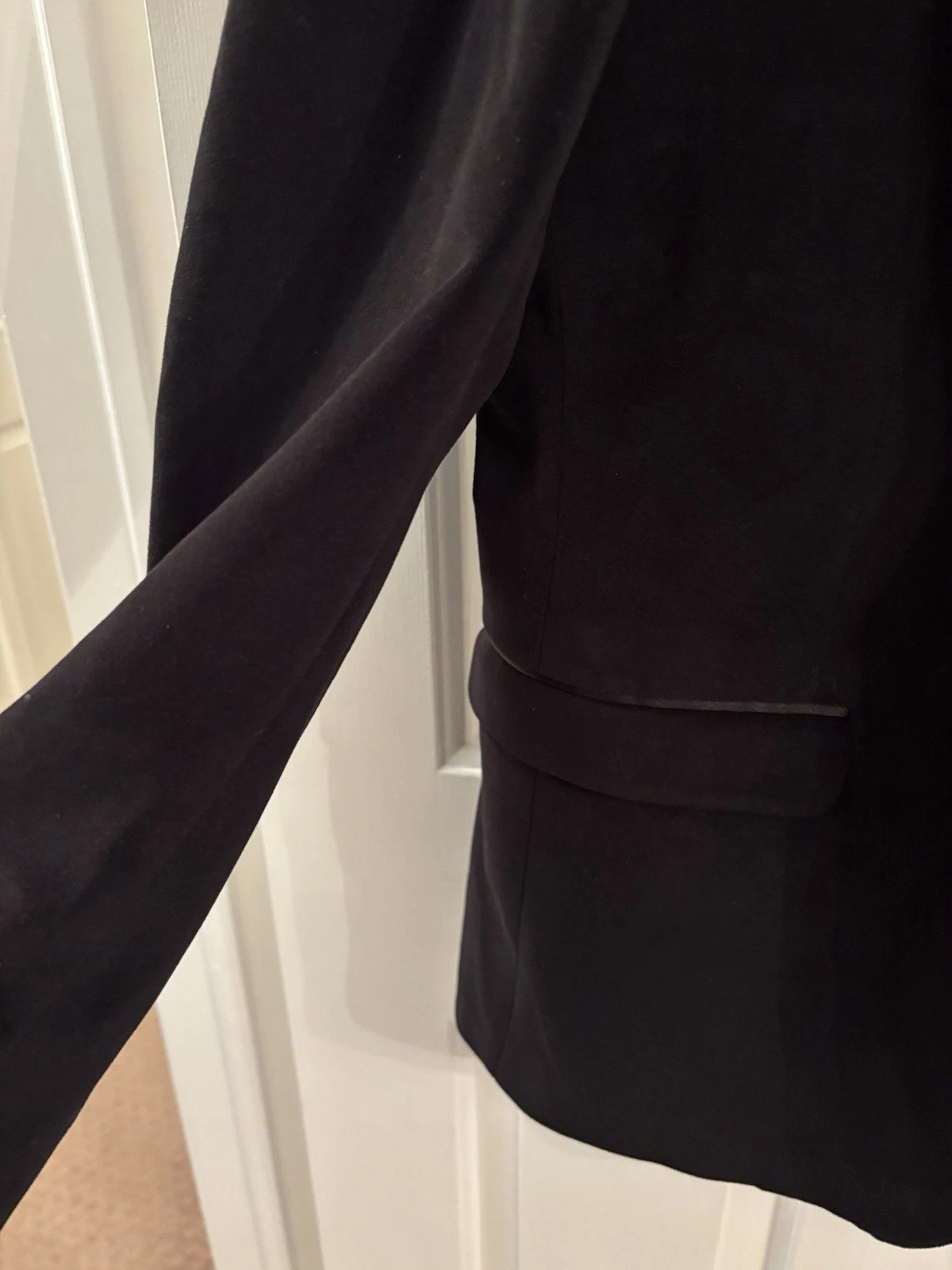 Allure Velvet Black Blazer Jacket Mens 38 S Slim Designer Groom Formal Tuxedo - product detail image 4