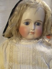 Antica bambola testa di porcellana, ABG o Kestner, 1880, 68 cm, chiusa Bocca