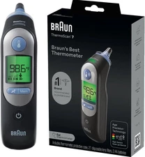 Braun Thermoscan 7 Digital Ear Thermometer, Age-Adjusted Fever Guidance, Baby an