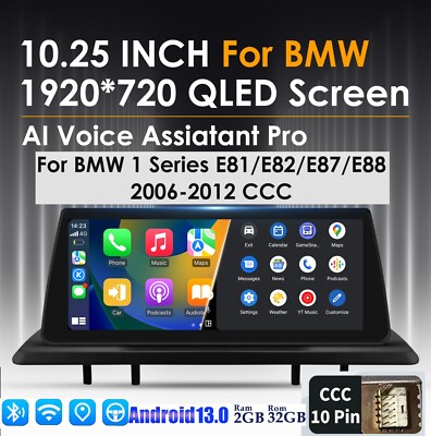 10.25''Carplay Touchscreen Für BMW 1er E81 E82 E87 E88 2006-2012 CCC Autoradio BT
