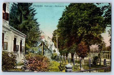 1910 Vintage Postcard Piestany Park Row Parkzeile Exterior Garden House Street