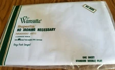 NEW WAMSUTTA SUPERLIN WHITE MUSLIN STANDARD DOUBLE FULL FLAT SHEET NO IRON VTG