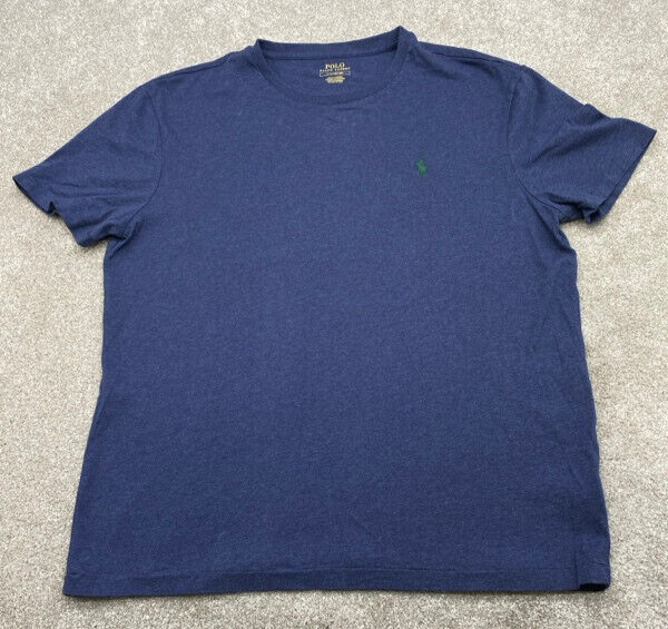 Polo by Ralph Lauren T Shirt Uomo Grande Manica Corta Blu Verde Pony 5216