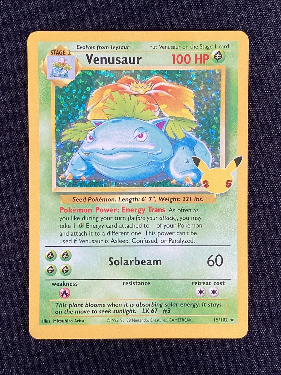 Venusaur ポケモンカード #15/102 VENUSAUR - 15/102 - Base Set - Holo - Pokemon Card - EXC