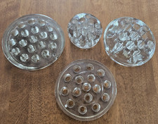 LOT OF 4 VINTAGE FLOWER /PLANT FROGS Glass Variety of Sizes